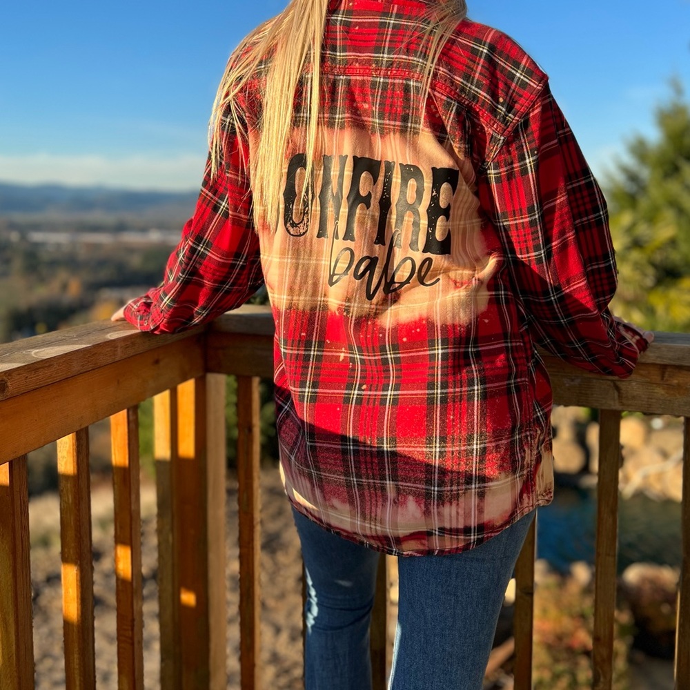 Custom Made Bonfire Babe Fall/Winter Flannel Red … - image 4